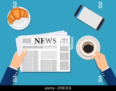 Businessman reading daily news Stock Vector