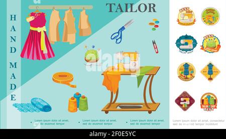 Vector elements for tailor labels. Scissor vintage badge for tailoring ...