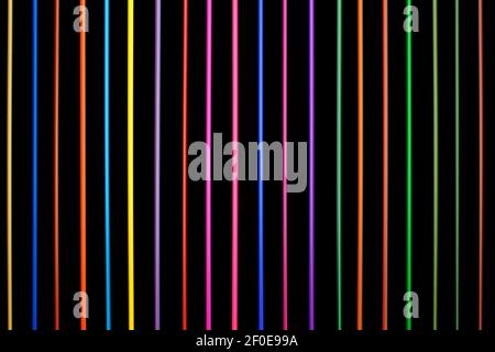Rainbow stripes on black background Stock Photo