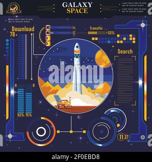 Space colonization - colorful flat design style web banner Stock Vector ...
