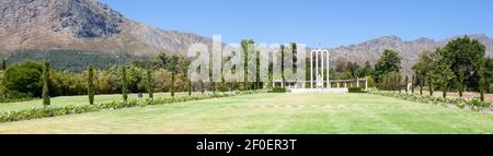 Huguenot Memorial dedicated to the cultural influence of French Huguenots  on the Cape Colony, Franschhoek, Western Cape Winelands, South Africa Stock Photo