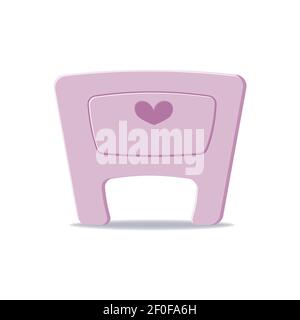 Bedroom nightstand with drawer and decor. Vector isolated on white background. Stock Vector