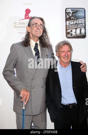 Peter Mayhew & Harrison Ford arrive at 