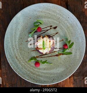 Fig, Goat cheese and rocket salad Stock Photo