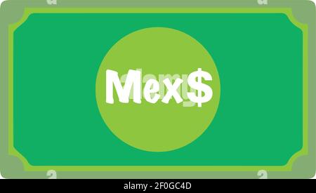 Mexico Peso  currency Sign Green Note icon Vector for mobile apps and Websites Stock Vector