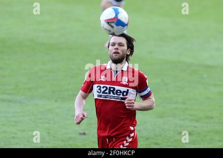 Swansea, UK. 06th Mar, 2021. Jonathan Howson of Middlesbrough in action. EFL Skybet championship match, Swansea city v Middlesbrough at the Liberty Stadium in Swansea on Saturday 6th March 2021. this image may only be used for Editorial purposes. Editorial use only, license required for commercial use. No use in betting, games or a single club/league/player publications. pic by Andrew Orchard/Andrew Orchard sports photography/Alamy Live news Credit: Andrew Orchard sports photography/Alamy Live News Stock Photo