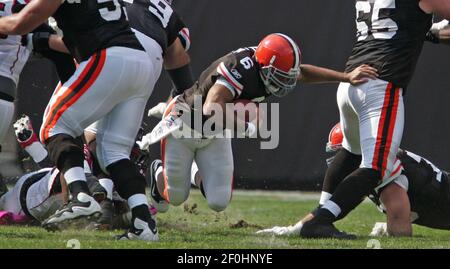 October 10, 2010: Atlanta Falcons Thomas DeCoud during the Falcons game  versus the Cleveland Browns at Cleveland Browns Stadium in Cleveland, OH.  (Icon Sportswire via AP Images Stock Photo - Alamy