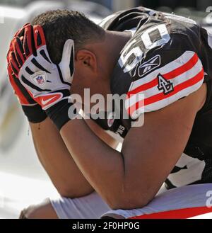 October 10, 2010: Atlanta Falcons Thomas DeCoud during the Falcons game  versus the Cleveland Browns at Cleveland Browns Stadium in Cleveland, OH.  (Icon Sportswire via AP Images Stock Photo - Alamy