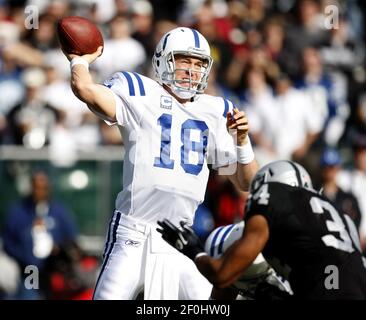 1 November 2009: Indianapolis Colts quarterback Peyton Manning (18). The  Indianapolis Colts defeated the San Francisco 49ers 18-14 at Lucas Oil  Field in Indianapolis on November 1, 2009. (Icon Sportswire via AP Images  Stock Photo - Alamy