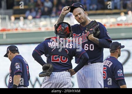 Minnesota Twins' Denard Span against the Cleveland Indians in a baseball  game Tuesday, April 20, 2010 in Minneapolis. (AP Photo/Jim Mone Stock Photo  - Alamy