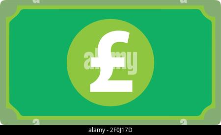 Egypt Pound currency Sign Green Note icon Vector for mobile apps and Websites Stock Vector