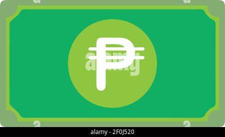 Philippine peso currency Sign Green Note icon Vector for mobile apps and Websites Stock Vector