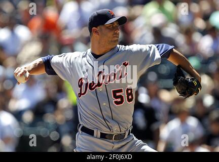 Detroit Tigers' Armando Galarraga pitches during spring training