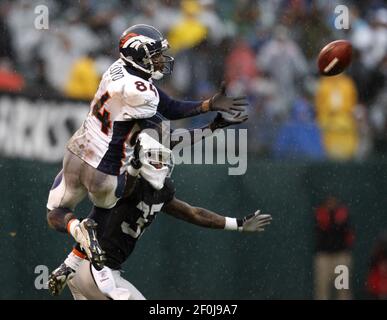 Oakland Raiders Chris Johnson (37) goes up for an interception in the third  quarter of the Oakland Raiders and Kansas City Chiefs game at the  Oakland-Alameda County Coliseum in Oakland, Calif. on