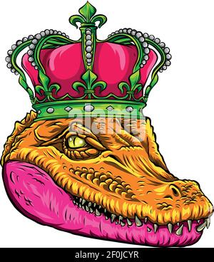 head of queen crocodile vector illustration design Stock Vector