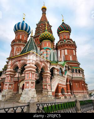 Onion Domes Of The Saint Basil's Cathedral At The Red Square In Moscow ...