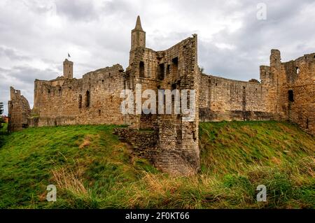 The two storey Carrickfergus Tower in the south-west corner which partially collapsed in the 18th century once provided excellent accommodation Stock Photo