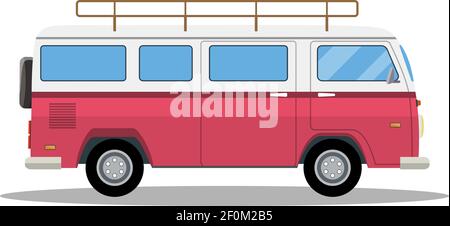 Retro travel van icon. Stock Vector