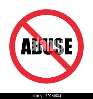 No abuse allowed sign. Isolated on white background. Flat style. Vector graphics Stock Vector