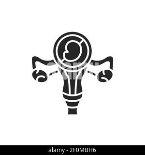 Infertility glyph black icon. Female reproductive system disease. Sign for web page, mobile app, button, logo. Vector isolated element. Stock Vector