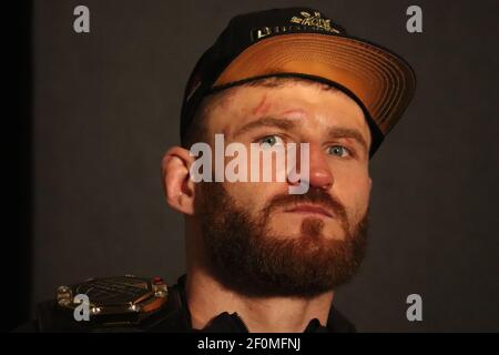 Las Vegas, Nevada, Las Vegas, NV, USA. 7th Mar, 2021. Las Vegas, NV - March 6: Jan BÅ‚achowicz interacts with media after the UFC 259 Blachowicz v Adesanya event at UFC Apex on March 6, 2021 in Las Vegas, Nevada, United States. Credit: Diego Ribas/PX Imagens/ZUMA Wire/Alamy Live News Stock Photo