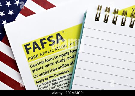 topview photo of FAFSA - free application for federal student aid Stock ...