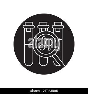 Measuring hormone levels black glyph icon. Pictogram for web page, mobile app, promo. Editable stroke Stock Vector
