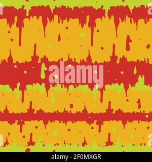 Seamless vector pattern melting texture with red and orange colours. Abstract background for fashion textile. Fire texture wallpaper design. Stock Vector