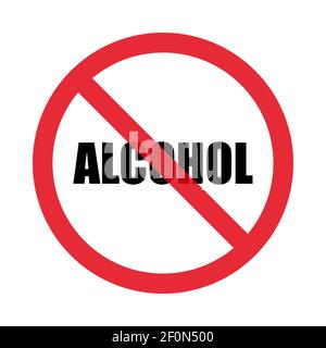 No alcohol. Sign. Isolated on white background. Flat style. Vector graphics Stock Vector