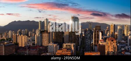 Aerial panoramic view of a beautiful modern city Stock Photo