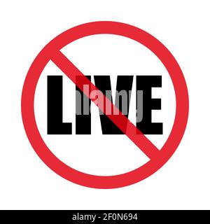 Stop live icon. There is no movie in terms of movie or video player. Isolated on white background. Flat style. Vector graphics Stock Vector