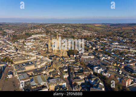 Aerial photograph taken near Truro, Cornwall, England Stock Photo