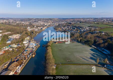 Aerial photograph taken near Truro, Cornwall, England Stock Photo