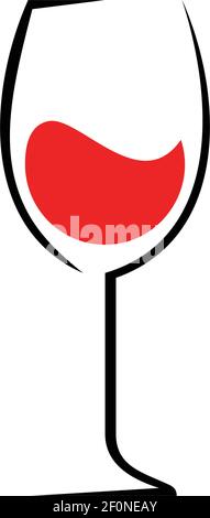 abstract red wine icon logo vector concept design Stock Vector
