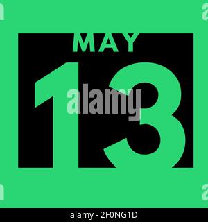 May 13 . flat modern daily calendar icon .date ,day, month .calendar for the month of May Stock Photo