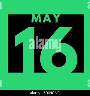 May 16 . flat modern daily calendar icon .date ,day, month .calendar for the month of May Stock Photo