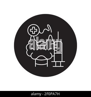 Injection treatment black glyph icon. Pictogram for web page, mobile app, promo. Editable stroke Stock Vector