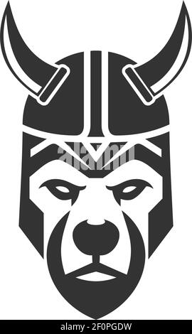 bear viking icon logo vector concept design Stock Vector