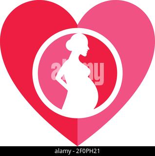 love pregnancy care icon logo vector concept design Stock Vector