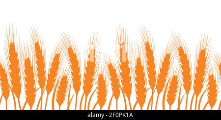 Seamless background with ears of wheat. Vector illustration. Stock Vector