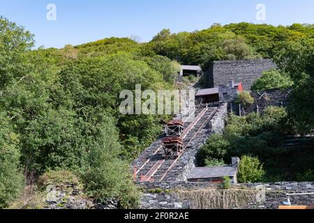 Dinorwic Quarry Incline Railway at the National Slate Museum situated within the Padarn Country Park, Llanberis, Gwynedd, North Wales Stock Photo