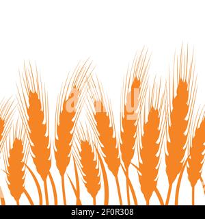 Seamless background with ears of wheat. Vector illustration. Stock Vector