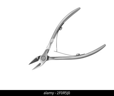 Nail clippers isolated on white background.Tongs for a manicure Stock Photo