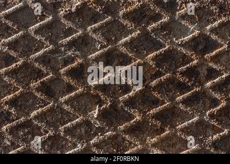 Structured, rusty metal plate, Bavaria, Germany Stock Photo