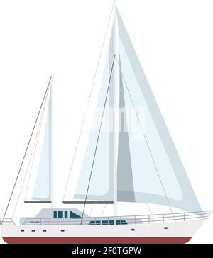 Sailing yacht icon in flat style Stock Vector Image & Art - Alamy