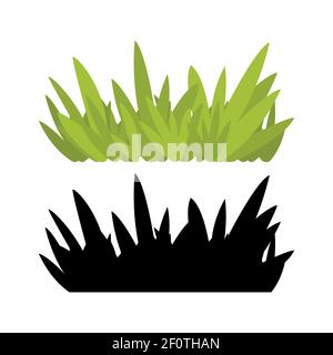 Green grass isolated on white background. Vector illustration. Stock Vector