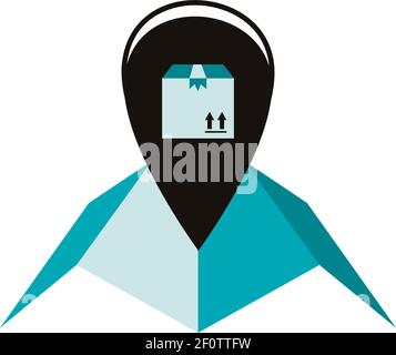 Isolated delivery box and gps mark vector design Stock Vector Image ...