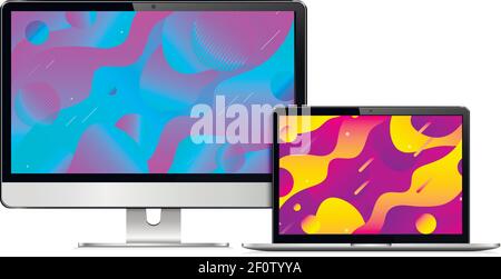 Abstract geometric background on devices screen Stock Vector