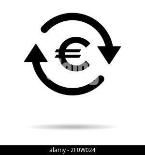 Euro money icon, eu graphic pay business sign, market economy vector illustration . Stock Vector