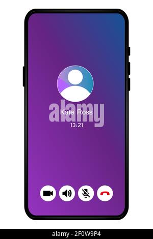 Video call screen, web user interface for conference chat with microphone and video icon and empty space for your image.Vector illustrations Stock Vector